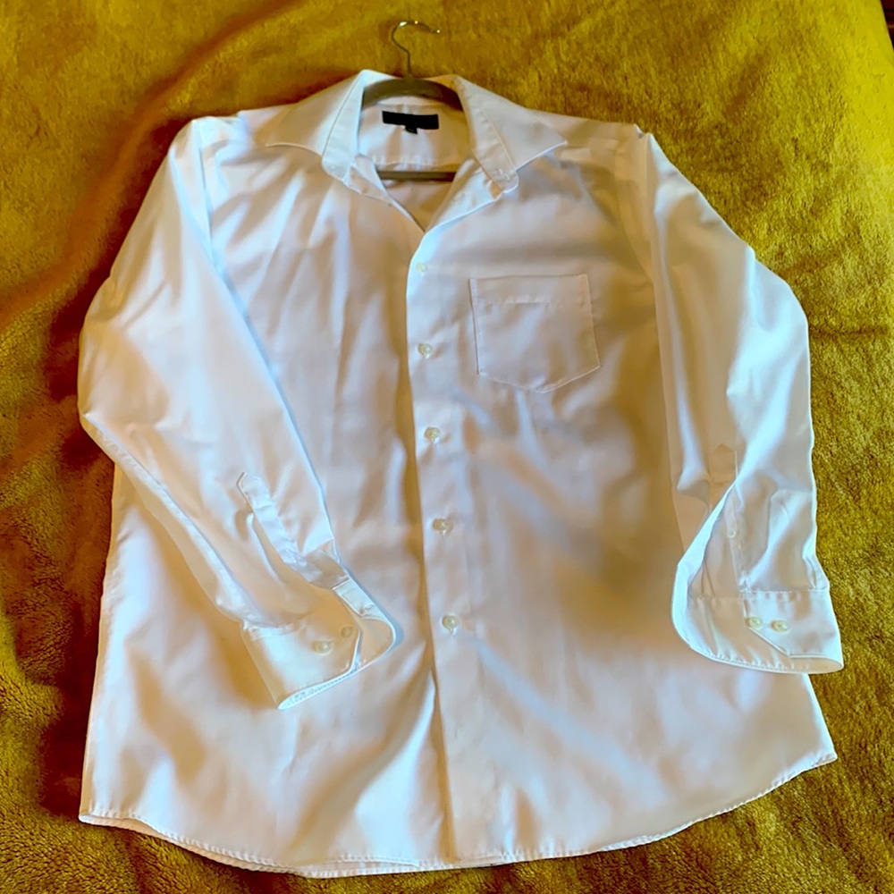 Mens white classic dress shirt